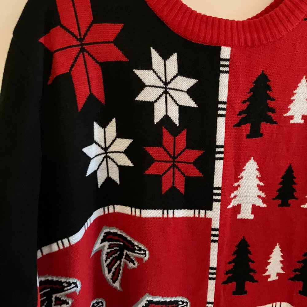 NFL Atlanta Falcons Ugly Christmas Sweater Mens Red, Black Size XX Large NEW. - Picture 2 of 16